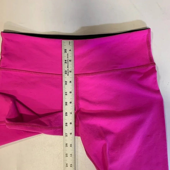 Lululemon Wunder Under High-Rise Crop 18" Pink Mesh Active Yoga Crop Size 8 - Picture 10 of 11